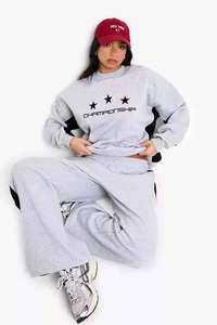 Top Quality <b>Grey</b> Marl 2 Piece <b>Women's</b> Star Slogan <b>Tracksuit</b> Set Breathable Hoodie And Sweatpants Jogger Set <b>Women</b> <b>Tracksuit</b> - Product Image 4