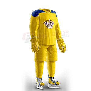 Ropa de hockey sobre hielo de estilo profesional con costuras reforzadas y rendimiento de absorción de humedad uniforme personalizable - Product Image 4