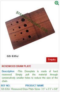 Steel GS 635J Jewelry Tools Rosewood Draw Plate for <b>Jewellery</b> - Product Image 2