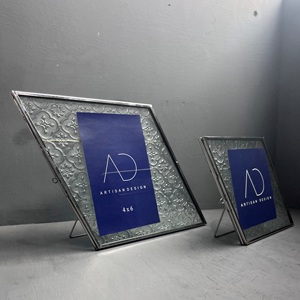 <b>Picture</b> <b>frame</b> set of 2 table top photo <b>frame</b> decorative steel and <b>glass</b> with silver finish - Product Image 4