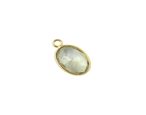 Coszcatl Exports 925 <b>Solid</b> Sterling Silver Natural Green Amethyst Handmade <b>Gold</b> Plated Vintage <b>Pendant</b> Charms Third Party - Product Image 1