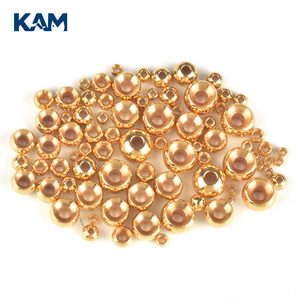 Perles en cuivre pour la pêche à la mouche, perles métalliques rondes pour la fabrication de nymphes, hameçons, leurres, plusieurs tailles et couleurs - Product Image 1