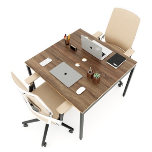 Mesa Minimalista de 100x100cm para 2 Personas, Fabricada en Madera Contrachapada Recubierta de Melamina con Patas Elegantes, Modelo HBSL014 - Product Image 1
