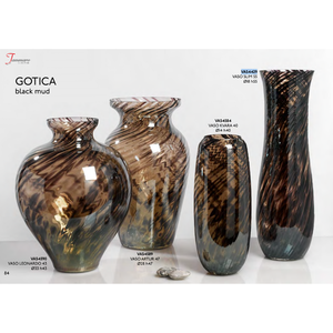 Colección Gotica, florero de cristal italiano, decoración del hogar de alta calidad en estilo de diseño Art Deco de Color de barro negro especial - Product Image 4