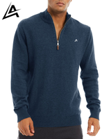 AIFRAN Pull à Capuche Ample Personnalisé avec Demi-Zip pour Homme, Style Rétro Automne Hiver, Tricot Chaud Jeunesse, Brodé par le Fabricant