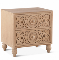 Table de chevet moderne Florence en bois de noyer clair pour chambre à coucher, mobilier de maison avec tabourets et ottomanes élégants