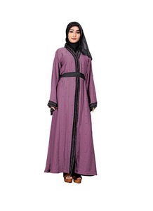 Vêtements musulmans de qualité supérieure Nouvelles femmes grande taille plaine noir Abayas en gros style islamique à manches longues dames Abaya - Product Image 5