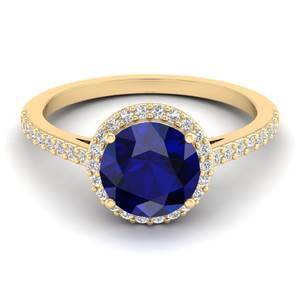 Anillos de Plata de Ley 925 con Zafiro Azul y Moissanita Certificada GRA, Precio de Fábrica REYES - Product Image 1