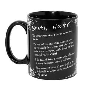 Taza de Cerámica Death Note L & Rules, Diseño Novedoso, Capacidad de 600 ml, Apta para Microondas y Lavavajillas, con Tapa - Product Image 1