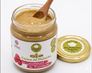 Crema Spalmabile Artigianale Francese alle Pistacchie e Lamponi Les Pistaches Toquees 1KG, Ingredienti Naturali, Senza Olio di Palma, Topping per Dessert - Product Image 2