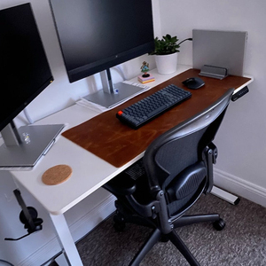 Tapete de Escritorio de Cuero Genuino Hecho a Mano, Clásico, de Lujo, Resistente a Olores, Antideslizante, Superficie de Piel de Vaca Duradera para la Configuración de Oficinas Ejecutivas - Product Image 2