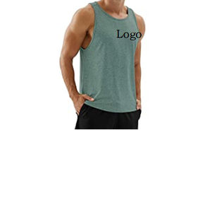 Camisetas sin mangas de gimnasio de algodón de alta calidad con logotipo personalizado para hombre, camisetas de manga corta de estilo informal - Product Image 2