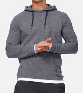 เสื้อมีฮู้ดสำหรับผู้ชายผ้าคอตตอน100% ทรงหลวมมีซิปพิมพ์โลโก้บนจอไหมตามสั่ง - Product Image 2