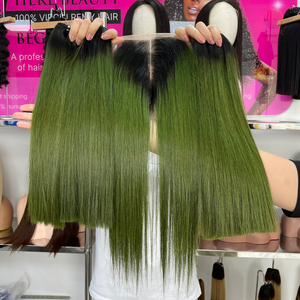 ใหม่สีOmbreสีเขียวกระดูกตรงผมมนุษย์คู่วาดเวียดนามRemyกระดูกผมตรงคุณภาพดี - Product Image 6