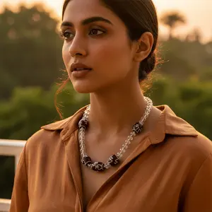 Collar de Cuentas Vintage Artpalace para Mujer, Joyería de Piedra Natural con Turquesa, Granate y Perla de Agua Dulce, Regalo - Product Image 3