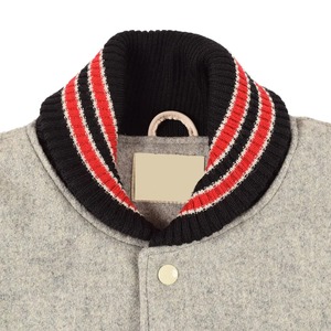 Parche bordado personalizado de alta calidad trabajo con chaqueta universitaria de cuero negro sólido pulóver chaqueta transpirable para hombre - Product Image 4