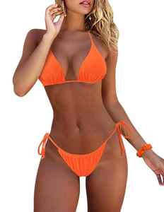Nuevo Conjunto de Bikini de Dos Piezas para Mujer, Sexy, Color Sólido, Bikini Puro de Dos Piezas - Product Image 2