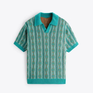 Tricots d'hiver respirants pour hommes imprimés de logo personnalisé Tendance 100% coton ODM approvisionnement tricoté pour pull polo - Product Image 3