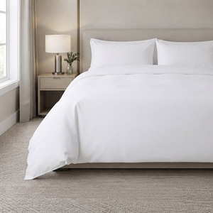 Ensemble de housse de couette brodée en coton 100% de luxe, taille king size - Blanc doux 220x240 cm - Product Image 2