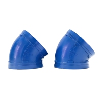 Raccord de tuyauterie rainuré en fonte ductile bleue DN80 Coude à 45° PN16 Classe 150 pour eau potable Personnalisable Garantie 3 ans