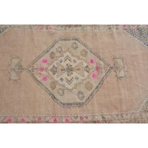 Tapis turc Vintage traditionnel Beige bleu 3.6 X 7ft grande surface laine peluche Patchwork Rectangle couloir Design tapis de chambre en latex - Product Image 5