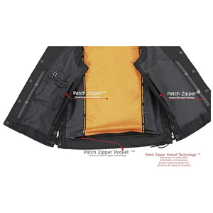 Professional Men's High Quality Black Motorcycle Spandex/Nylon Vest Custom Label Straight Bottom Side Lace Breathable Waterproof - Product Image 3