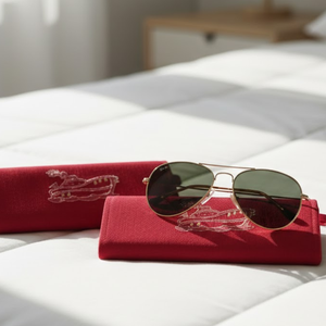 Étui à lunettes de soleil artisanal |   Étui à lunettes en tissu de qualité supérieure, broderie à la main, fermeture à rabat sécurisée, doublure douce, portable et protecteur - Product Image 4