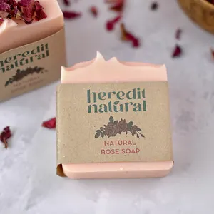 高品质自有品牌天然玫瑰油手工100 gr香皂，用于成型、抗衰老