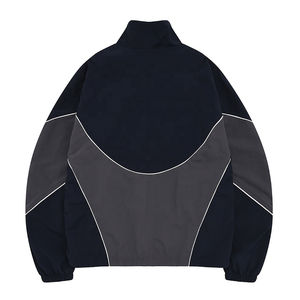 Chaqueta de chándal de nailon retro con logotipo bordado y cremallera personalizada chaqueta de exterior Softshell en blanco cortavientos para hombre - Product Image 2