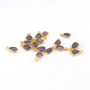 ขั้วต่อแทนซาไนต์ดิบจากธรรมชาติชุบทองแบบ Diy,ขั้วต่อจี้หนามเตยสำหรับทำเครื่องประดับ - Product Image 4