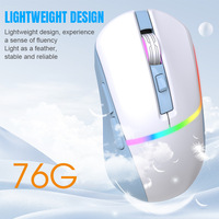 Souris sans fil tri-mode RGB lumineuse, légère, pour jeux sur ordinateur, accessoires informatiques, souris de jeu sans fil