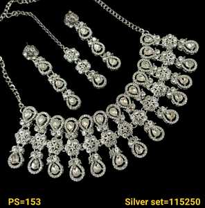 Indian Traditional Kundan Silver Plated Jewellery Set and Copper Necklace Set for Women & Girl Indian <b>Accessories</b> Jewlery Women - Product Image 6