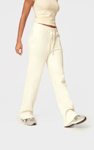 Sudadera con capucha recortada y cremallera de gran tamaño con logotipo frontal, conjunto de pantalones de chándal de algodón 100% para mujer, Jogger con hombros caídos para invierno - Product Image 2