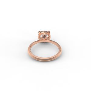 Bague de fiançailles/mariage solitaire en diamant de laboratoire rond certifié IGI en or blanc/rose et jaune 9 carats - Product Image 3