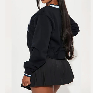 Wholesale 2pcs Women's Printed O-neck Long Sleeved Sweatshirt Casual <b>Top</b> Elastic Pleated <b>Short</b> Skirt <b>Set</b> - Product Image 6