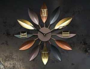 Tenture murale en métal de forme géométrique faite à la main décoration unique pour chambre à coucher salon avec aiguille Quartz nouveaux mariages - Product Image 5