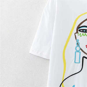 Camisetas de Algodón al por Mayor para Mujer, Camisetas de Primera Calidad para Mujer, Camisetas de Manga Corta para Mujer - Product Image 3