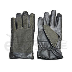Men's Genuine Sheepskin Winter <b>Gloves</b> Outdoor Canvas Fabric Durable Grip Reinforced <b>Fingers</b> Wholesale Custom Bulk for Daily Use - Product Image 1