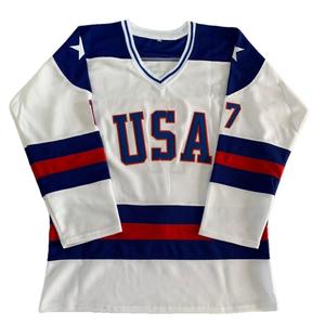 Maillot de hockey sur glace vintage drôle de haute qualité brodé à manches longues pour hommes - Product Image 1