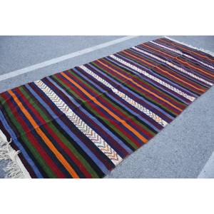 พรมสไตล์ชนเผ่าสีแดงขนาด5.3 x 12.2ft พรมตุรกีทำมือทำจากผ้าขนสัตว์ลาเท็กซ์ทรงสี่เหลี่ยมผืนผ้าปูพื้นหนา10มม. - Product Image 4