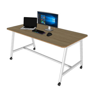 FOS 160x80cm Mobile <b>Desk</b> Simple Design Wooden <b>Computer</b>/Laptop Table with Iron Legs for Bedroom Hotel Use Model FOS005 System - Product Image 1