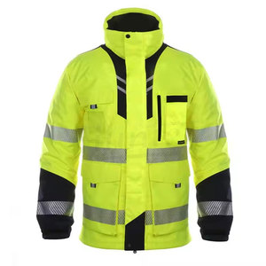 Chaqueta de seguridad de invierno de alta visibilidad para hombre de alta calidad, chaqueta de trabajo de construcción con cinta reflectante, chaqueta de seguridad al por mayor - Product Image 1
