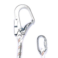 Système de corde de torsion pour engrenage de retenue de travail de la meilleure valeur Grand crochet Mousqueton en U Utilisation d'urgence Longe de positionnement de travail Corde de sécurité