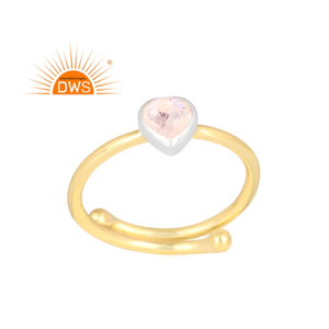 Último diseño hecho a mano 18K chapado en oro Natural Arco Iris Luna piedra preciosa apilable anillo Demi joyería fina fabricante - Product Image 1