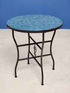 Dazzling <b>Mosaic</b> Side Table: Iridescent <b>Art</b> - Blue Coffee Table - Side Table - Livingroom Decor - Gift - Product Image 2