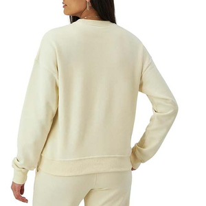 New Arrival Women's Casual Cotton Fleece Hoodies Sweatshirts Loose Fit <b>Crewneck</b> with Ribbed Cuffs Hem Breathable 360g for Winter - Product Image 2