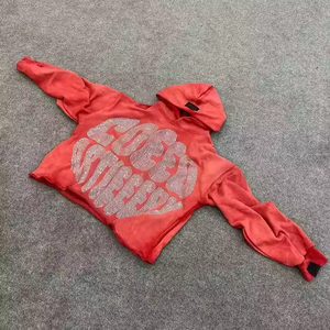 เสื้อฮู้ดมีซิปรุ่นที่ใส่สบายปักลาย3D ทึบสไตล์วินเทจผ้าซัก - Product Image 1