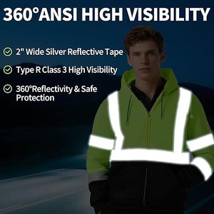 Sweat-shirts de sécurité de qualité supérieure, sweat-shirts en polaire réfléchissants haute visibilité, équipement de protection individuelle pour le froid - Product Image 2