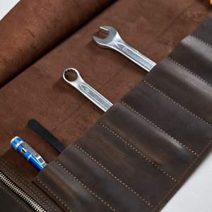 Wholesale Custom Handmade Premium <b>Leather</b> <b>Tool</b> <b>Roll</b> Durable Stylish <b>Tool</b> Organizer with Multiple Compartments for Craftsmen - Product Image 5