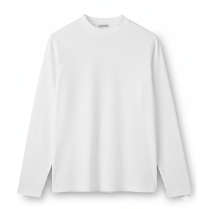 Camiseta de Manga Larga con Cuello Alto para Hombre en Algodón Suave Premium, Color Sólido Minimalista, Top Básico, Impresión de Logotipo Personalizado, Camiseta al por Mayor - Product Image 1